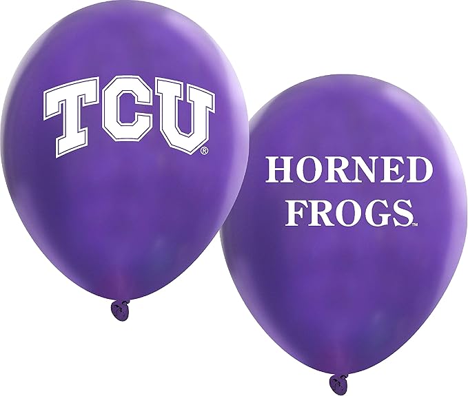 TCU Horned Frogs Balloons 10 Pack 11" Official Licensed Logos, Helium Quality Latex Balloons, Perfect for College Football Team Celebration, Decorated Front and Back by Westrick