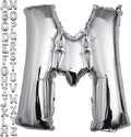 40 inch Silver Letter M Balloon, Big Size Alphabet Foil Mylar Helium Balloons for Birthday Party Celebration Wedding Anniversary Baby Shower Decorations Supplies Alphabet M