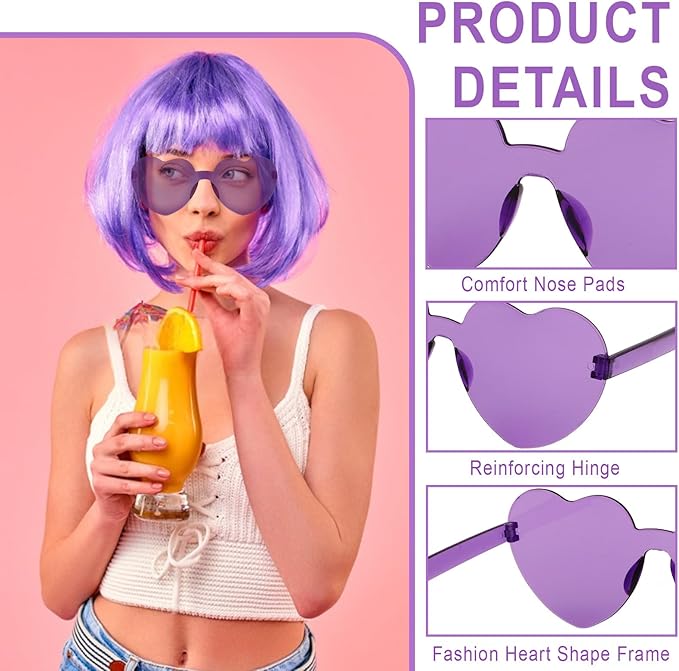 Heart Sunglasses 12/18/24 Pcs Heart Shaped Glasses for Women Cute Funny Party Glasses Party Favors Accessories