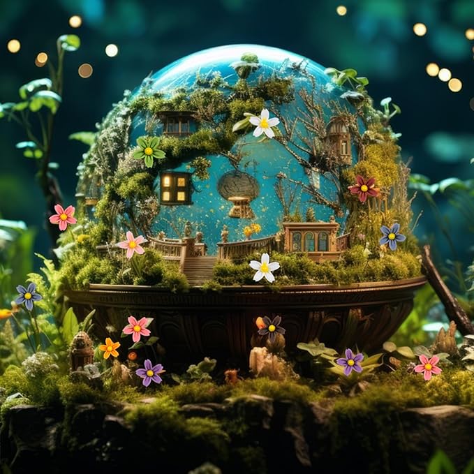 100PCS Mini Resin Daisy Flowers Dollhouse Mini Things Miniature Flowers for Crafts Tiny Things for Fairy Garden Dollhouse Micro Landscaping