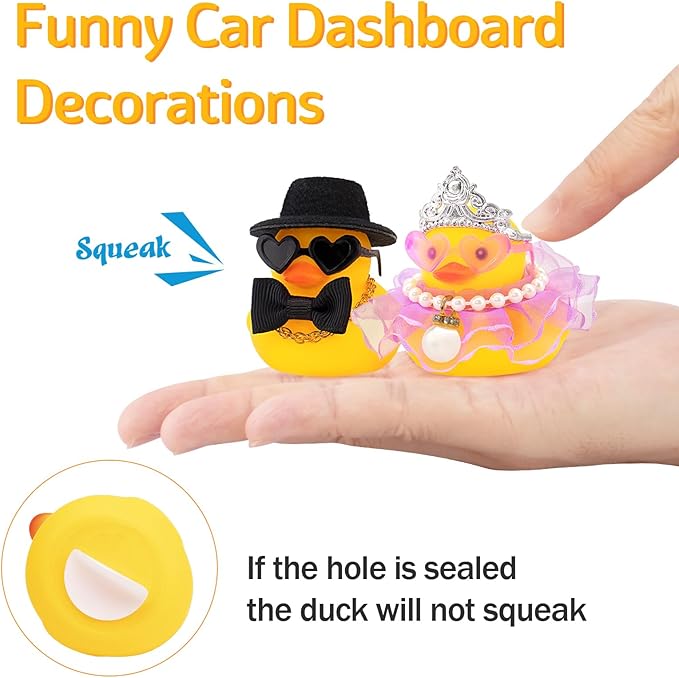 wonuu Pair Set of 2 Bride and Groom Rubber Ducks for Wedding Favors, Party Favors, Ceremony Gift Set, Marriage Souvenir, Marry Blessings, Aniversary Present, White Dress&Short Top Hat