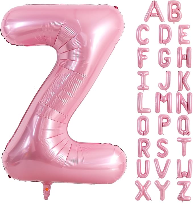 TONIFUL 40 Inch Large Pink Letter Z Balloons Giant Foil Mylar Alphabet Balloon for Birthday Party Anniversary Baby Shower Wedding Supplies Decorations