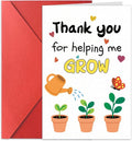 Thank You Teacher Appreciation Cards with Envelopes Thank You for Helping Me Grow Preschool Kindergarten Gift from Kids Students Daycare Happy Dog Birthday Card (HK034)