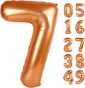 Orange 7 Balloon, Number Balloon 40 Inch, Orange Party Decorations, 7th Number Seven Birthday Decorations, Number 7
