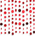 Syhood 10 Pcs Party Decorations Paper Dot Circle Garlands Glitter Streamers Hanging Banner Decor for New Year Baby Shower Wedding Birthday Backdrop Supplies (Red)