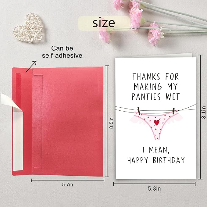 Raunchy Birthday Card for Boyfriend Husband, Funny Birthday Card from Wife Girlfriend, Adult Humor Bday Gift for Man Him