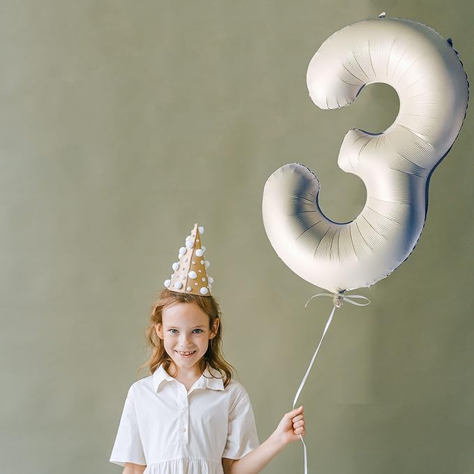 Number 8 Balloons White Sand Eight Balloon for 8 Year Old Birthday Decorations 40 Inches Cream White Large Numbers 8th Birthday Party Nude Ballons Beige 8 Digital Neutral Balloon Pearl White 8