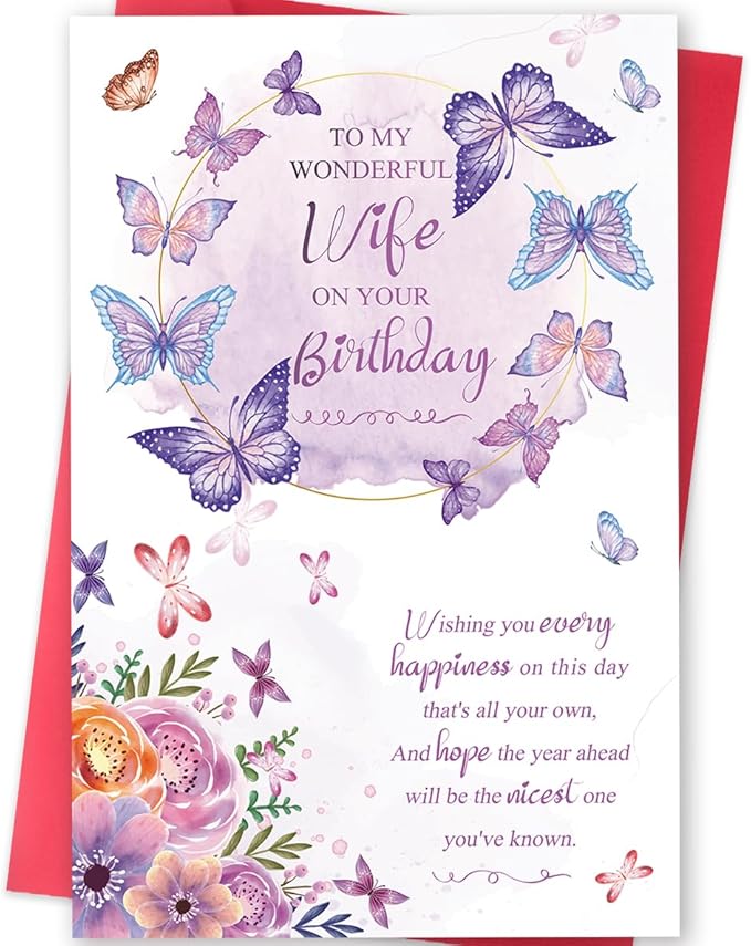 Happy Wife Birthday Card from Husband, Best Birthday Gifts for Her, Funny Wife Birthday Gift Ideas