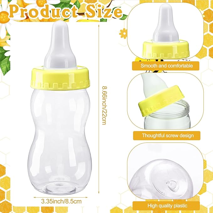 Syhood 472 Pcs Bee Baby Shower Games Guess How Many Pacifiers Game Sign 50 Small Guessing Games 20 HB Pencils 750 ml Milk Bottle 400 Acrylic Pacifiers Decorations Guests Gender Reveal Party Favor