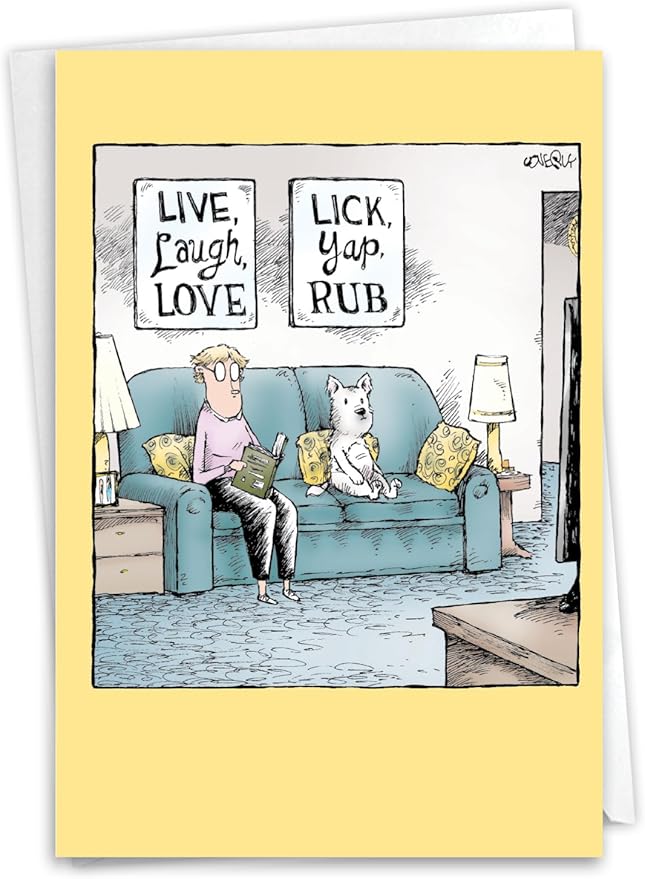 NobleWorks Funny Birthday Greeting Card with 5 x 7 Inch Envelope (1 Card) Bday Dog Inspiration C11077BDG