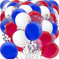 Red White and Blue Balloons with Confetti Balloons 12 inch Latex Balloons 80 Pcs for Wedding Birthday Baby Shower Patriotic Themed Party Decorations