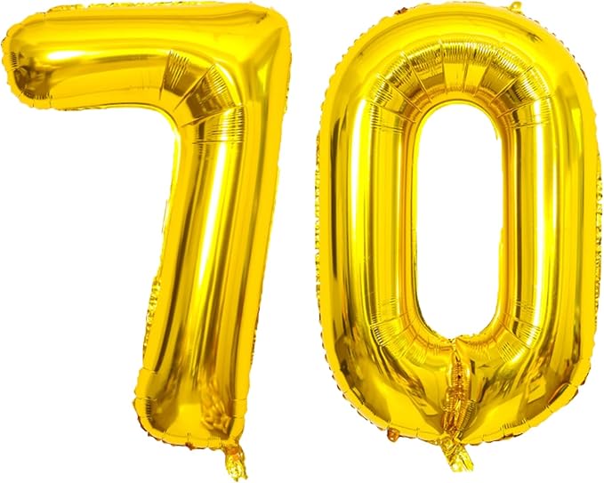 Gold Number Balloons Birthday Balloons - Giant Gold Number 70 Balloon 40 inch, Numbers Balloon 10th Birthday Decorations, Gold Party Supplies for Women Men