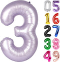 Lilac Number 3 Balloon 40 Inch, 3rd Birthday Celebration Supplies for Girls Boys Women Men, 3 Balloon for Girls Boys Theme Party