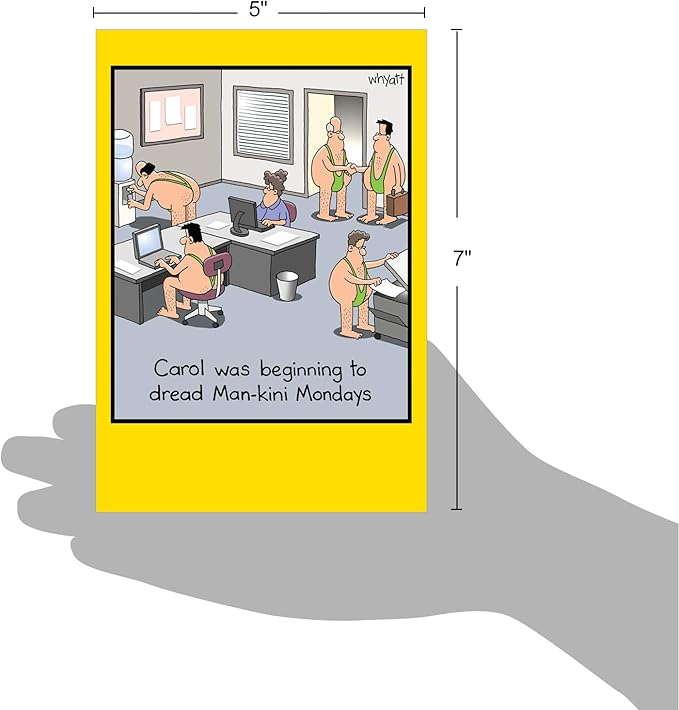 NobleWorks Hilarious Birthday Greeting Card with 5 x 7 Inch Envelope (1 Card) Bday Man-Kini Birthday Joke Paper Card 8286Z