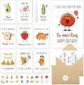 40 Birthday Cards with Envelopes & Stickers Set, 4"x6" Funny Bulk Birthday Card 20 Unique Designs Cute Handmade Greeting Card for Kids, Women, Friends, Family, Work & Office