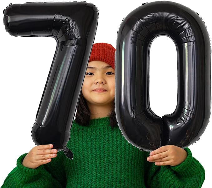 Number Balloons Black Party Balloon - Giant Number 10 Balloon, 40 Inch Large Balloon for Birthday Decorations, Black Party Supplies for Men Women