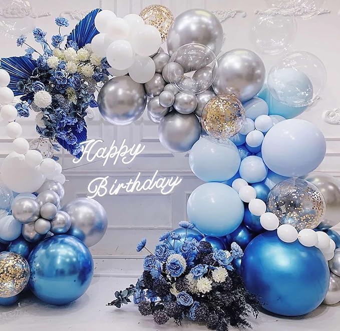 KALOR 36 Inch Giant Metallic Silver Balloons, 6 Pack Large Round Silver Latex Balloons for Anniversary, Birthday, Christmas, Wedding, Baby Shower Party Decorations