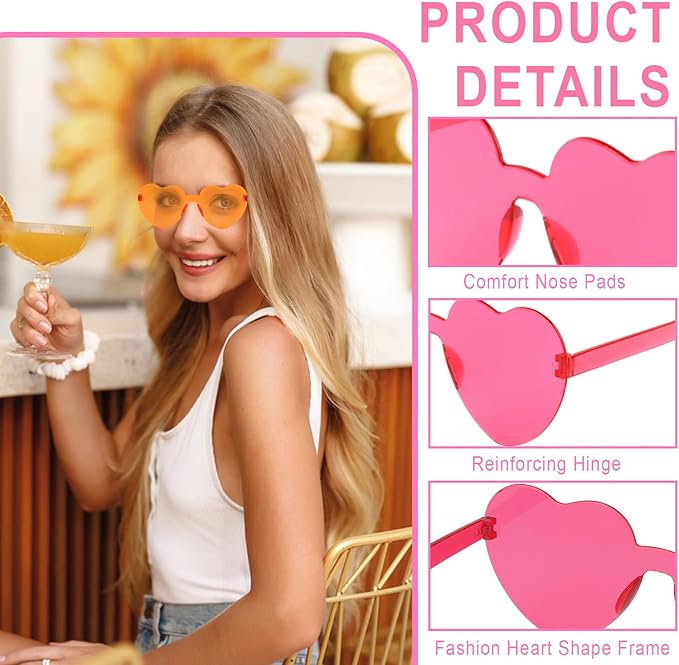 Heart Sunglasses 12/18/24 Pcs Heart Shaped Glasses for Women Cute Funny Party Glasses Party Favors Accessories