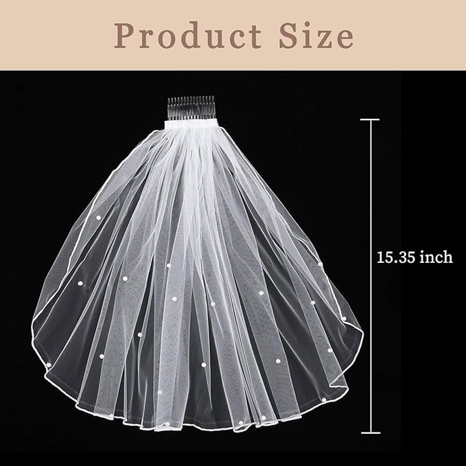 Bridal Veil Bachelorette Party Veil White Bow Wedding Veil Elegant Tulle Layer Hair Clip for Women and Girls
