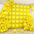 36pcs Yellow Square Foil Balloons Wall Backdrop with 79pcs Balloon Garland Arch Kit, Double Sided Balloon for Birthday Baby Shower Bridal Shower Anniversary Prom Graduation Party Decorations