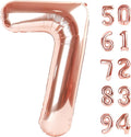 Rose Gold 7 Balloon, Number Balloons 40 Inch, 7th Birthday Decorations for Girls Boys Kids, Party Decoration for Women Men, Number 7 Balloon