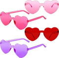 2/4/8/12/20 Pairs Heart Shaped Sunglasses Transparent Heart Glasses Rimless Trendy Eyewear for Valentines Party Favor