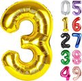 Gold Number 3 Balloon 40 Inch, 3rd Birthday Celebration Supplies for Girls Boys Women Men, 3 Balloon for Girls Boys Theme Party