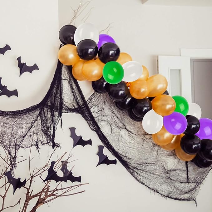 100PCS Halloween Balloons Garland Arch - MAQIHAN Halloween Birthday Party Decorations Indoor Matte Orange Black Purple Green White Latex Balloons Globos Para Fiestas Ballon Decoration Supplies 12 Inch