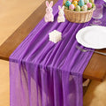 Socomi Purple Easter Spring Cheesecloth Table Runner Gauze 120 Inch Rustic Boho Cheese Cloth Runner for Wedding Party Baby Bridal Shower Centerpiece Decoration Holiday Home Decorations