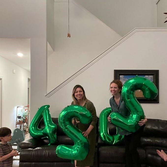30 Balloon Number, Green Number 30th Birthday Balloons 40 Inch, 30 Years Old Green Birthday Decorations for Men Women, 30th Anniversary Decorations