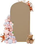 Arch Covers,Arch Backdrop Stand Fitted Cover for Wedding Birthday Party Ceremony Banquet Decoration(6.6FT,Khaki,Cover Only)