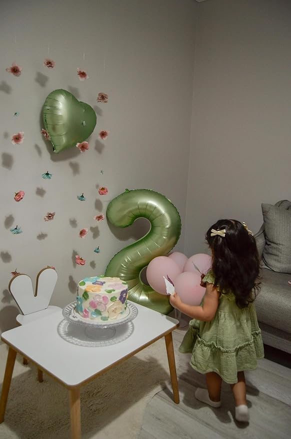 40 Inch Green Number Balloon 5 Olive Green Foil Balloon Sage Green 5 Balloons Mylar Helium Balloon for Birthday Party Decorations Girls Boys Baby Shower Wedding Anniversary Decoration (Number 5)