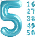 40 Inch Number 5 Balloon Jumbo Dark Blue Digit Foil Balloon for 5 15 25 50 55 2025 Graduation Anniversary Party Supplies 5th Birthday Photo Booth Backdrop for Boys Girls