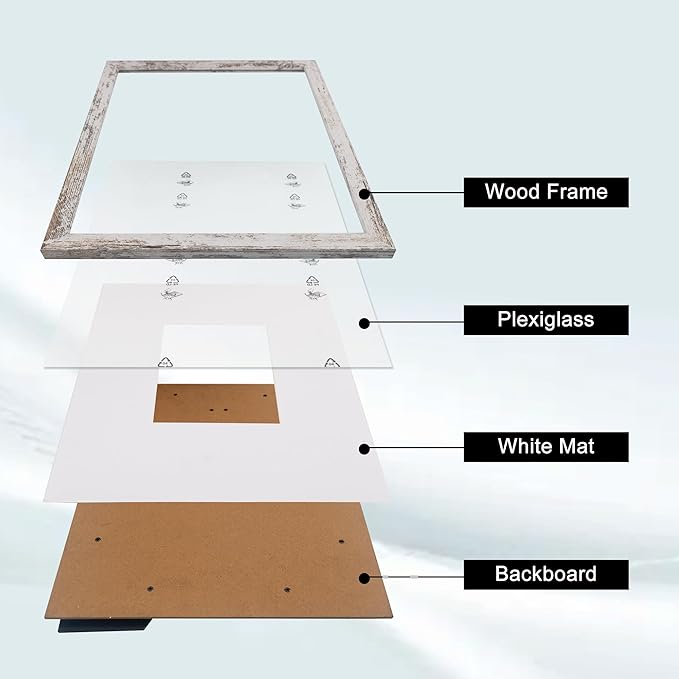 GraduatePro 11x14 Graduation Signature Board Picture Frame with 5x7 Mat for Wedding Birthday Guest Book Signing, White Frame with White Mat