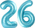 40 Inch Light Blue Number 26 Digital Balloon,Jumbo Mylar Foil Helium Balloon for 26 Balloons for Birthday Party,Wedding Anniversary Party Decorations