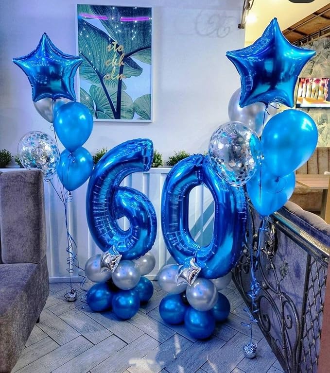 26 Number Balloons, Dark Blue Balloons for Man Woman 26th Birthday Decoration, Foil Number Ballon for 26, 62, 2026 Anniversary, Bridal Shower, Graduation, Halloween, Christmas, New Year