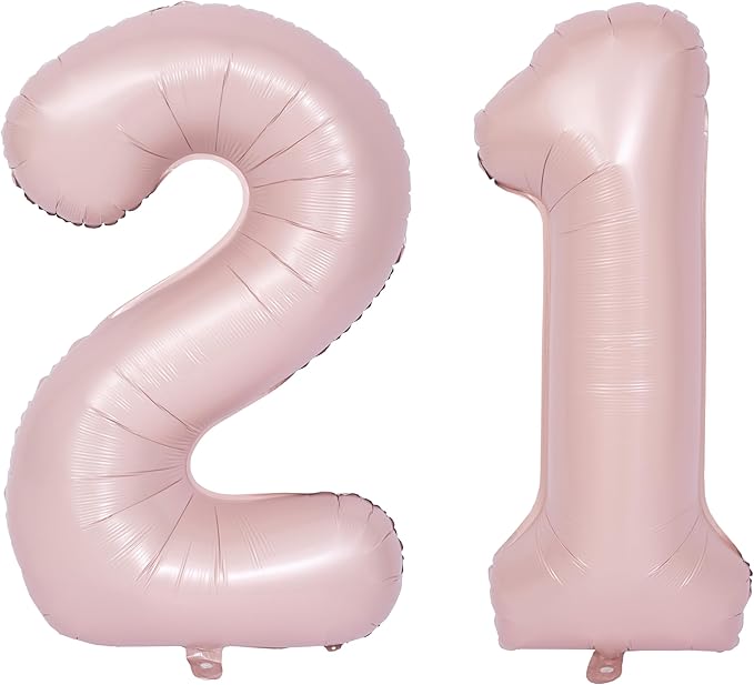 40 In Matte Pink Number Balloons Helium Foil Mylar Balloon Birthday Party banquet Decoration Digital 21