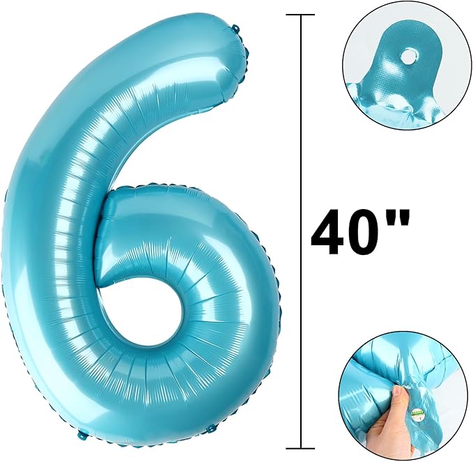 40 Inch Light Blue Number 26 Digital Balloon,Jumbo Mylar Foil Helium Balloon for 26 Balloons for Birthday Party,Wedding Anniversary Party Decorations