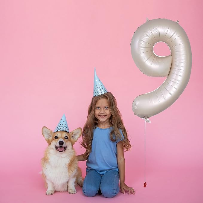 Number 6 Balloons White Sand Six Balloon for 6 Year Old Birthday Decorations 40 Inches Cream White Large Numbers 6th Birthday Party Nude Ballons Beige 6 Digital Neutral Balloon Pearl White 6