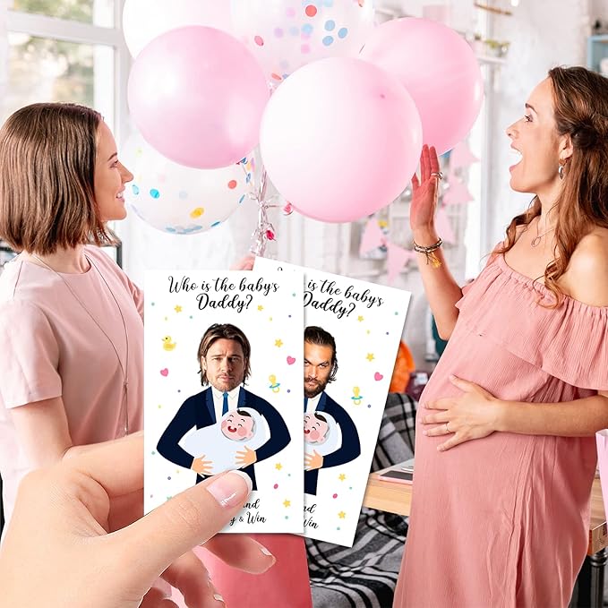 40 Cute Baby Shower Games - Scratch Off Lottery Ticket Raffle Cards - Decorations- who is The Baby's Daddy - 40 Cards