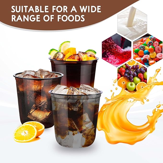 KesaPlan 50 Pcs Black Plastic Cups, 12oz Disposable Stemless Wine Glasses for Cocktail Cute Clear Cocktail Wine Glasses Black Party Cups for Meeting Wedding Halloween Holiday Party