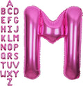 SUWEN 40 Inch Hot Pink Large M Letter Balloons Big Foil Helium Letter Balloons A-Z Jumbo Mylar Happy Birthday Party Decorations for Woman Anniversary Party Supplies