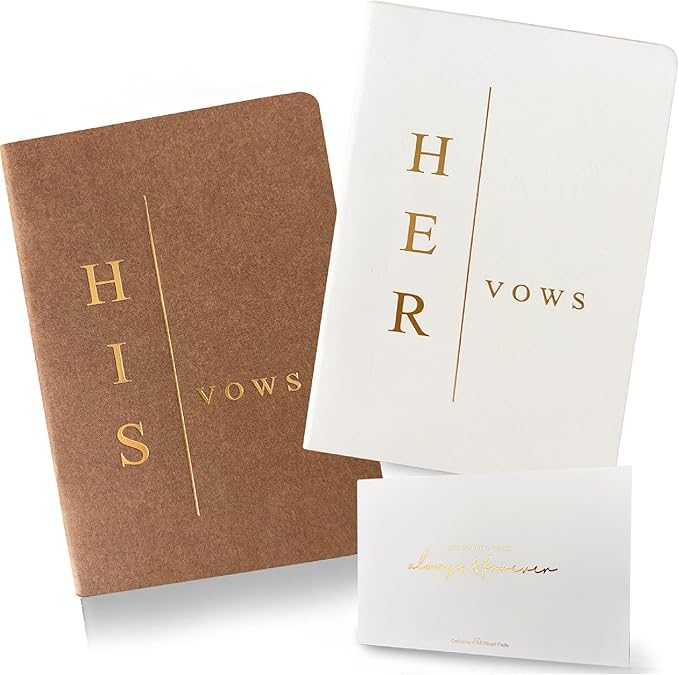 WeddingGiftsWedding Vow Books His and Hers, Wedding Vow Books with Soft Touch Gold Foil Engraving, Wedding Essentials, Wedding Accessories