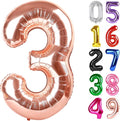 Rose Gold Number 3 Balloon 40 Inch, 3rd Birthday Celebration Supplies for Girls Boys Women Men, 3 Balloon for Girls Boys Theme Party