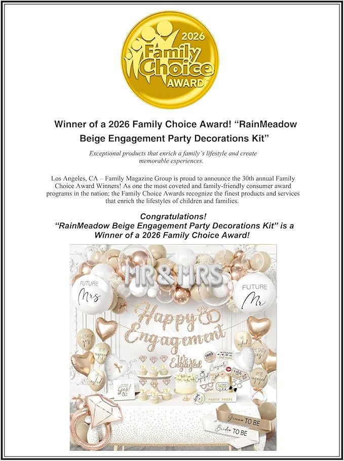261 Pc Premium Engagement Party Decorations Kit – Elegant Mr. & Mrs. Wedding Balloons, Happy Engagement Banner, Diamond Ring White Gold Balloons, Cupcake Toppers – Classy Bride To Be Decor