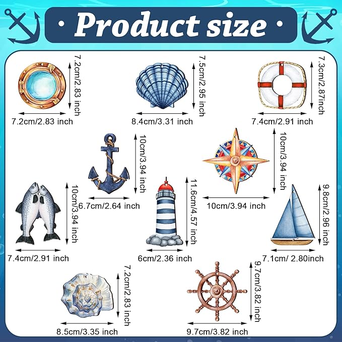 Chunful 30 Pieces Summer Tree Ornaments Christmas in July Wood Hanging Decoration Beach Wooden Slices Winter Tree Ornaments with String for Luau Hawaiian Party Supplies (Sailing Style)