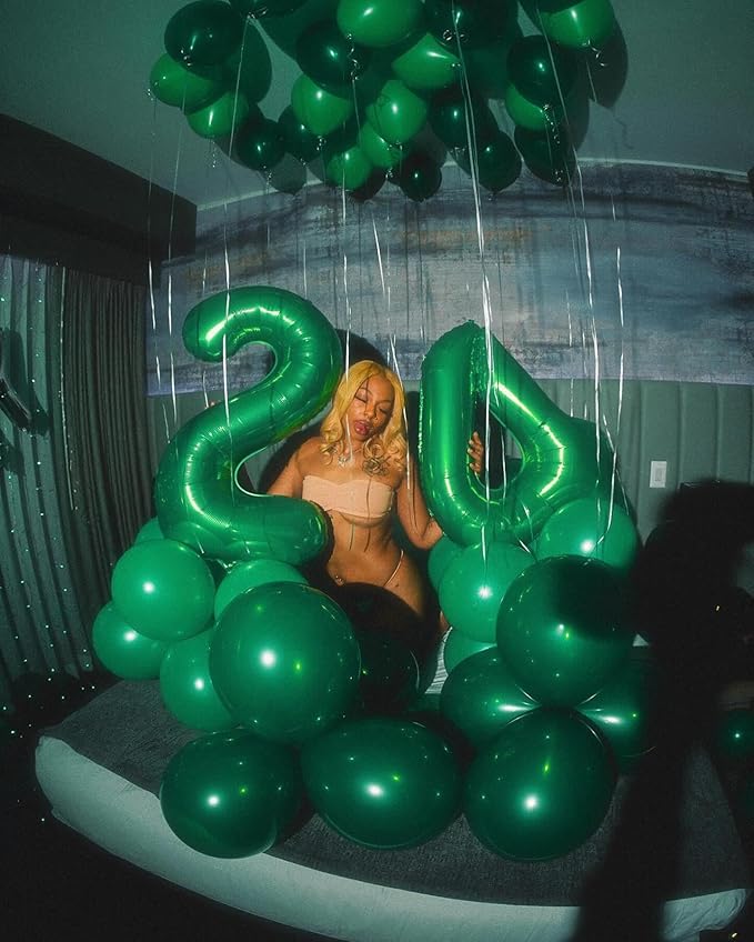 Green Number 7 Balloon 40 Inch, 7 Balloon Number, 7th Birthday Decorations, Green Party Supplies for Boys Girls