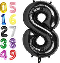 Balloon 8 Numbers, 40 Inch Black Large Ballon for Women And Men, Balloons Decoration for Happy 8 18 28 80 Birthday, Wedding Anniversary, Christmas, New Year, Halloween Party Decoration