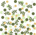 210 Pcs Baby Shower Confetti Greenery Glitter Table Decorations Eucalyptus Golden Scatter Country Nature-Theme Party St.Patrick's Day Wedding Christmas Supplies