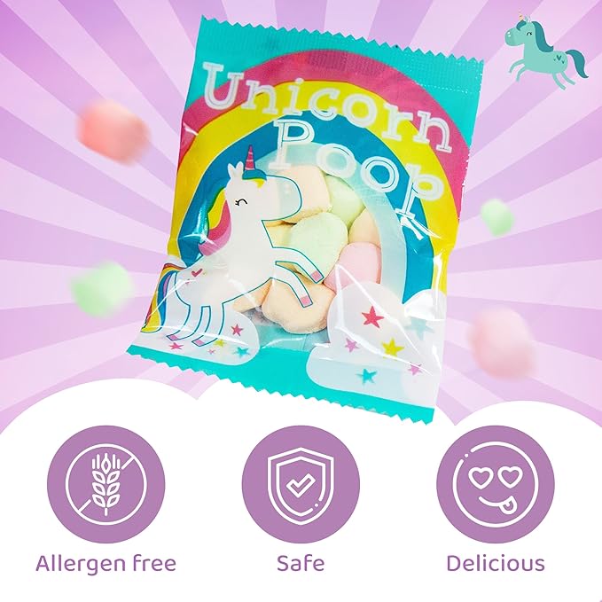 Unicorn Poop Candy - Made in the USA - 12 Unicorn Party Supplies - Unicorn Birthday Party Favors for Kids - Bulk Candy Packs for Classroom